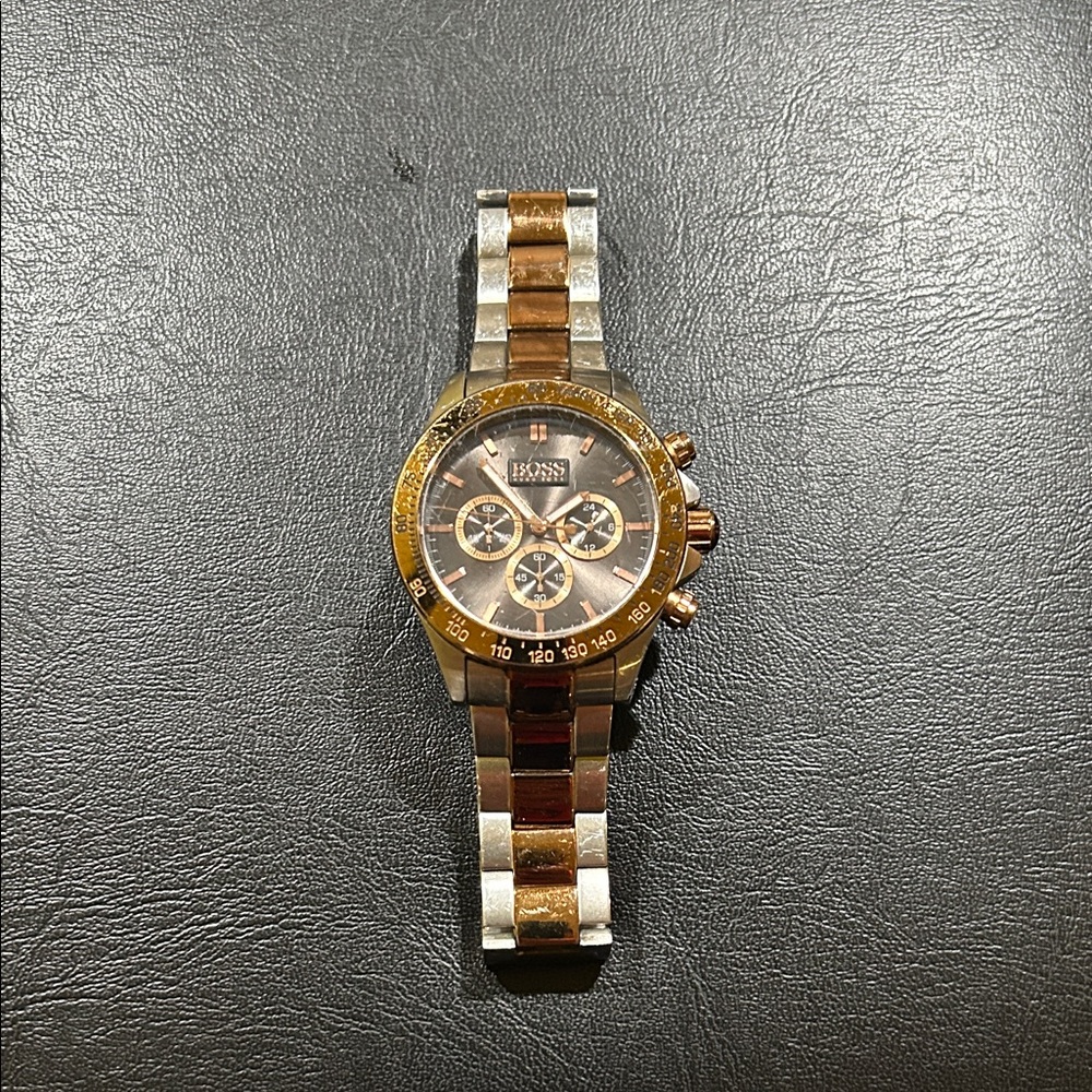 Hugo Boss Gold and Silver Chronograph Watch